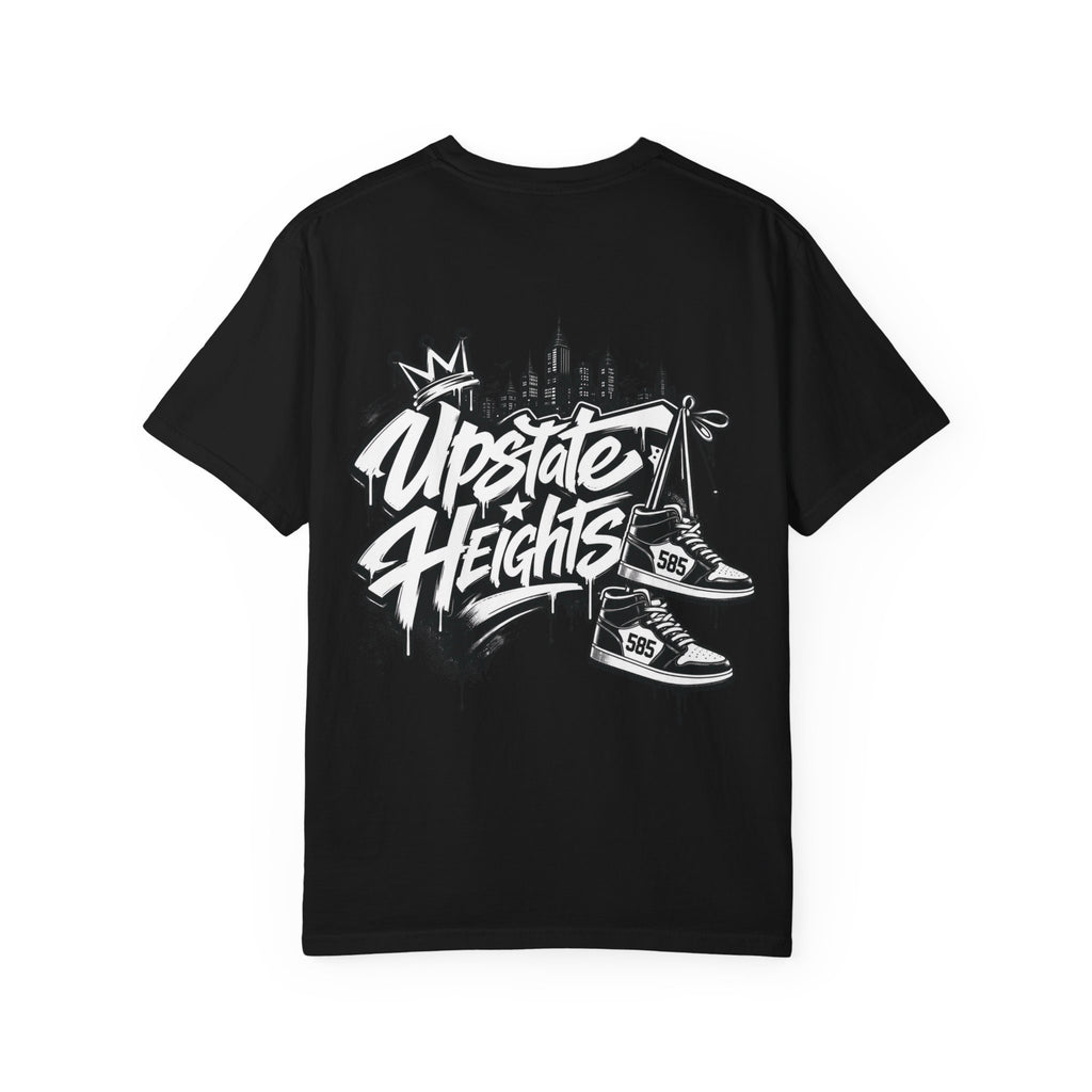 Upstate Heights Graffiti T-Shirt — Streetwear City Skyline & Sneaker Graphic